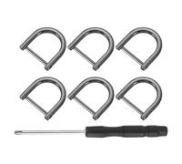 QUARKZMAN 6 Pcs Anneau D Vis À Poulie Anneaux en Forme De U Remplaçable pour Purse Keychain Strap Buckle, 0.75x0.79inch, Noir