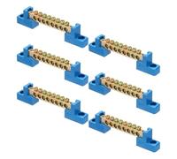 QUARKZMAN 6 Pcs Barre De Mise À La Terre Bornier Barre De Mise À La Terre Laiton 8 Positions Bloc De Mise À La Terre Pour Electric Box, Blue