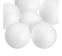 QUARKZMAN 6 Pcs Boules En Mousse Blanche 2.3 Pouces Boules En Polystyrène Lisses Pour Décoration De Mariage Noël Fête DIY Projet Maison