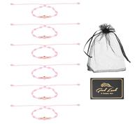 QUARKZMAN 6 Pcs Evil Eye Bracelet, Handmade Knots Braided Rope String Adjustable Evil Eye Waterproof Good Luck Bracelet Set With Card & Mesh Bag Pour Luck Protection Women M.