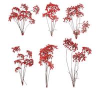 QUARKZMAN 6 Pcs Fleurs Séchées Pressées Naturelles pour Artisanat, Dentelle Réelle Fleurs Séchées Pressées Bouquets Colorés pour Matrice Résine DIY Scrapbooking Fabrication, Rouge