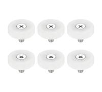 QUARKZMAN 6 Pcs Galet de Tiroir 26mm Surface Plate Plastique | Remplacement de Galet de Tiroir. Filetage 9mm. Type à Vis. Fer Zinc et POM. pour Meuble DIY. Réparation Coulisse Armoire