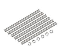 QUARKZMAN 6 Pcs M12 x 200mm Entièrement Fileté Tige avec 6 Pcs Hex Écrous, 1,75 mm Filetage Pas 304 Inox Acier Droite Main Fileté Tiges Barre Goujons