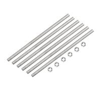 QUARKZMAN 6 Pcs M3 x 250mm Entièrement Fileté Tige avec 6 Pcs Hex Écrous, 0,5 mm Filetage Pas 304 Inox Acier Droite Main Fileté Tiges Barre Goujons
