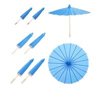 QUARKZMAN 6 Pcs Parapluies en Papier, Parapluie en Papier de 20cm/30cm/40cm DIY Parapluie en Papier Huilé pour la Photographie Accessoires de Fête Décoration de Mariage, Bleu