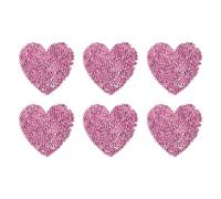 QUARKZMAN 6 Pcs Patchs Cœur Repasser Strass Appliques Adhésives 5.5cm Patchs Coudre Pour DIY Réparation Vêtements Chaussures Sacs Chapeaux Décoration, Rose Clair