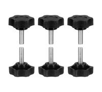 QUARKZMAN 6 Pcs Poignées Étoiles M6 x 20mm (Pas 1mm) Filetage Mâle Métrique Acier Carbone Vis De Serrage À Main Boulons À Poignée Filetés Pour Gabarits De Menuiserie, Noir