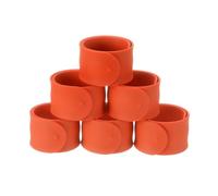 QUARKZMAN 6 Pcs Silicone Pression Dents Bracelets, 8.46" x 1" Slap Bracelets Vrac Bracelets pour Bricolage Goodie Sac Remplisseurs Artisanat Salle de classe Incitations (orange)