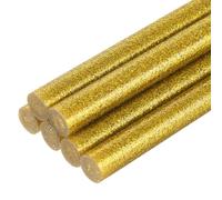QUARKZMAN 6 Pièces Bâtons de Colle Chaude pour Pistolet, 11mm x 200mm Recharge Universelle pour Pistolet à Colle pour Bricolage, Artisanat, Réparations, Décoration, Paillette Or