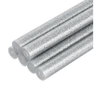 QUARKZMAN 6 Pièces Bâtons de Colle Chaude pour Pistolet, 11mm x 200mm Recharge Universelle pour Pistolet à Colle pour Bricolage, Artisanat, Réparations, Décoration, Paillette Argenté