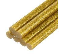 QUARKZMAN 6 Pièces Bâtons de Colle Chaude pour Pistolet, 7mm x 100mm Recharge Universelle pour Pistolet à Colle pour Bricolage, Artisanat, Réparations, Décoration, Paillette Or