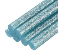 QUARKZMAN 6 Pièces Bâtons de Colle Chaude pour Pistolet, 7mm x 100mm Recharge Universelle pour Pistolet à Colle pour Bricolage, Artisanat, Réparations, Décoration, Paillette Bleu Ciel