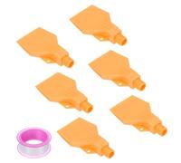 QUARKZMAN 6 Pièces Buse de Soufflage Mâle BSPT1/4, Buse d'Air Plate Buse d'Orifice ABS Buse avec un Ruban en PTFE pour Accessoires de Machine à Air Comprimé (Fixation à Deux Trous, Jaune)