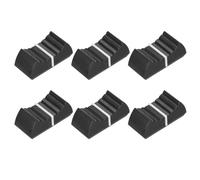 QUARKZMAN 6 Pièces Capuchons de curseur 4x0.9mm Noir et Blanc | Bouton poussoir plat de remplacement pour arbre de potentiomètre droit pour console de son et d'éclairage