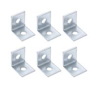 QUARKZMAN 6 Pièces Support d'angle en L 2 Trous 4mm Argenté | Pour rail de montage 1-5/8", épaisseur 1/2", acier électro-galvanisé, pour parkings souterrains d'immeubles de grande hauteur