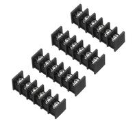 QUARKZMAN 6 Positions Terminal Block, 2.32"x0.72" 300V 20A 9.5mm Pitch PA66 Single Row PCB Mount Screw Terminals Strip Pack Of 4, Black