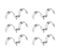 QUARKZMAN 6 Set Double Line Clamp 32mm / 1.3 Inch 304 Acier Inoxydable Attaches De Lignes De Carburant Type M Collier Pour Tuyaux De Frein Tubes Installation De Fil Cordon Collier, Argent