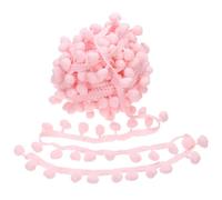 QUARKZMAN 6 Yards Garniture Pompon 1" Largeur Ruban Pompon Rose Clair 13mm