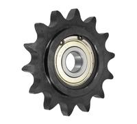 QUARKZMAN #60 Galet De Chaine À Rouleaux, Type C Alésage 17mm Pas 3/4" 14 Dents Tendeur, Finition Oxyde Noir Acier 1045 Avec Insert Roulement Simple Pour Chaînes ANSI #60 (DIN/ISO 12A)