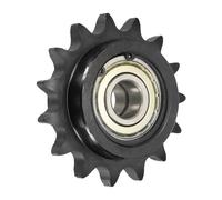 QUARKZMAN #60 Galet De Chaîne À Rouleaux, Type C Alésage 20mm Pas 3/4" 15 Dents Tendeur Avec Double Roulement, Finition Oxyde Noir Acier 1045 Pour Chaînes ANSI #60 (DIN/ISO 12A)