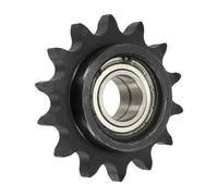 QUARKZMAN #60 Galet De Chaîne À Rouleaux, Type C Alésage 25mm Pas 3/4" 14 Dents Tendeur Avec Double Roulement, Finition Oxyde Noir Acier 1045 Pour Chaînes ANSI #60 (DIN/ISO 12A)