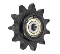 QUARKZMAN #60 Galet Tendeur Pour Chaîne À Rouleaux, Type C Alésage 10mm Pas 3/4" 11 Dents Avec Double Roulement, Finition Oxyde Noir Acier 1045 Pour Chaînes ANSI #60 (DIN/ISO 12A)