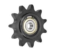 QUARKZMAN #60 Galet Tendeur Pour Chaîne À Rouleaux, Type C Alésage 10mm Pas 3/4" 11 Dents, Finition Oxyde Noir Acier 1045 Avec Insert Roulement Simple Pour Chaînes ANSI #60 (DIN/ISO 12A)