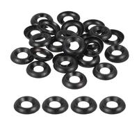 QUARKZMAN 60 Pcs #8 Rondelle Fraisée de Finition, Rondelle Acier Inoxydable 304 Rondelle Coupelle pour Vis, Boulons, Construction de Machines, Noir