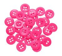 QUARKZMAN 60 Pcs Boutons Ronds en Résine, 10mm Diamètre x 2mm Épaisseur Boutons Mercerie à 4 Trous pour Remplacement Vêtements DIY Artisanat Décoration Loisirs Créatifs, Rose Rouge