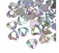 QUARKZMAN 60 Pièces Autocollants Cœur Rhinestone 10mm Acrylique Blanc