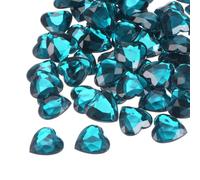 QUARKZMAN 60 Pièces Autocollants Strass Cœur Acrylique 10mm Bleu