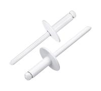 QUARKZMAN 60 Pièces Rivets Aveugles en Aluminium 4.8 x 14 mm, Prise En Aluminium Et Axe En Acier, Rivets À Large Collerette Pour Métal, Meubles, Automotive, Blanc