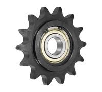 QUARKZMAN #60 Poulie De Renvoi Pour Chaîne À Rouleaux, Type C Alésage 20mm Pas 3/4" 14 Dents Tendeur, Finition Oxyde Noir Acier 1045 Avec Insert Roulement Simple Pour Chaînes ANSI #60