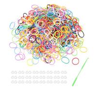 QUARKZMAN 600 Pcs Kit De Bandes Élastiques Pour Métier À Tisser Avec 25 Pcs S-Clips 1 Crochet Recharge De Bandes Élastiques Kit De Bracelets Pour Tissage DIY, Plusieurs couleurs