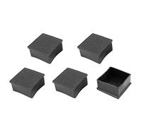 QUARKZMAN 60mm x 60mm Caoutchouc Chaise Jambe Capuchons x 5Pcs Plancher Protecteur Pied Fin Conseils pour Patio Intérieur Bureau et Brench, Noir
