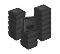 QUARKZMAN 60Pcs Boîtes à Savon en Kraft. 2.6 x 2.6 x 1.2 pouces Mini Boîte en Kraft avec Fenêtre Transparente pour Bonbons Biscuits Cadeaux Fête Festival Emballage de Friandises (Noir)
