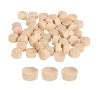 QUARKZMAN 60Pcs Bouchons à Bouton en Bois, 9mm Tête Plate Bouchons de Trou de Vis en Bois Dur, Capuchons en Bois, Bouchons pour Meubles, Travail du Bois, Artisanat (10mm x 9mm)