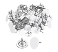QUARKZMAN 60Pcs Clous de Tapissier, 11mmx10mm Tête Plate Clou de Pouce Décoratif Clous de Meubles Punaises pour Meubles Canapé Têtes de Lit, Blanc