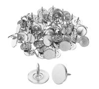 QUARKZMAN 60Pcs Clous de Tapissier, Clou de Pouce à Tête Plate de 11mmx10mm, Clous Décoratifs pour Meubles, Punaises pour Meubles de Canapé, Têtes de Lit, Argent