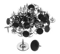 QUARKZMAN 60Pcs Clous de Tapissier, Clou de Pouce à Tête Plate de 11mmx10mm, Clous Décoratifs pour Meubles, Punaises pour Meubles de Canapé, Têtes de Lit, Noir