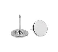 QUARKZMAN 60Pcs Clous de Tapissier, Tête Plate de 11mmx13mm, Clous Décoratifs pour Meubles, Clous à Pouce pour Canapés, Têtes de Lit, Argent