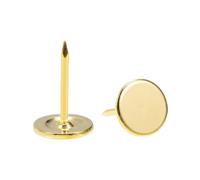 QUARKZMAN 60Pcs Clous de Tapissier, Tête Plate de 11mmx17mm, Clous Décoratifs pour Meubles, Clous à Pouce pour Canapés, Têtes de Lit, Couleur Or