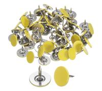 QUARKZMAN 60Pcs Clous de Tapissierie, 11mmx10mm Tête Plate Clou de Pouce Décoratif Clous de Meubles Punaises pour Meubles Canapé Têtes de Lit, Jaune