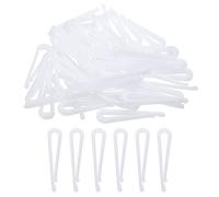 QUARKZMAN 60pcs Durable Plastique Alligator Agrafes, 1,61" Blanc U Forme Chemise Agrafe Pinces Linge pour Pliable Attaches, Pantalon, Chaussettes, Habits