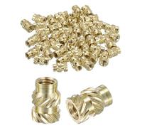 QUARKZMAN 60pcs Insert Fileté Femelle, M3 x 7mm x 5mm OD Inserts d'Écrou Cannelé en Laiton, Goujons à Filetés Insert à Chaleur Fixation Encastrée Écrous d'Enrobage pour Impression 3D
