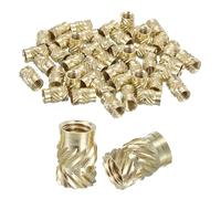 QUARKZMAN 60pcs Insert Fileté Femelle, M4 x 8mm x 5.5mm OD Inserts d'Écrou Cannelé en Laiton, Goujons à Filetés Insert à Chaleur Fixation Encastrée Écrous d'Enrobage pour Impression 3D