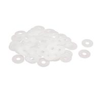 QUARKZMAN 60Pcs M6 Rondelles Plates en Nylon 6mm ID 20mm OD 1mm Épaisseur Rondelle Lisse Joints en Plastique Joint de Feuille de Fixation d'Étanchéité Entretoise Bague, Blanc