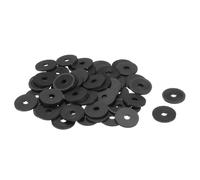 QUARKZMAN 60Pcs M6 Rondelles Plates en Nylon 6mm ID 25mm OD 2mm Épaisseur Rondelle Lisse Joints en Plastique Joint d'Étanchéité Entretoise Anneau, Noir