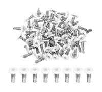 QUARKZMAN 60Pcs M6x19mm Vis Autotaraudeuse Tête Hexagonale Blanche avec Rondelle, Vis Autoperceuses en Acier Inoxydable 410 pour Tôle, Argentées