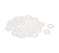 QUARKZMAN 60Pcs Rondelles Plates en Nylon M8 8mm ID 20mm OD 1mm Épaisseur Rondelle Plate Joints Toriques en Plastique pour Feuille d'Étanchéité Fixation Entretoise Bague, Blanc